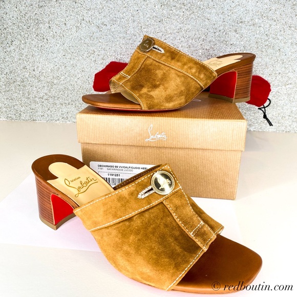 Christian Louboutin Shoes - CHRISTIAN LOUBOUTIN Dechirago brown suede mules